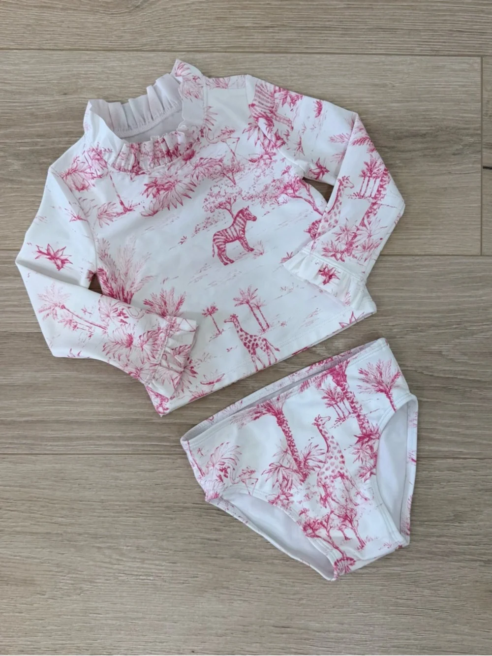 Janie and Jack Recycled Animal Friends Toile Rash Guard Swimsuit